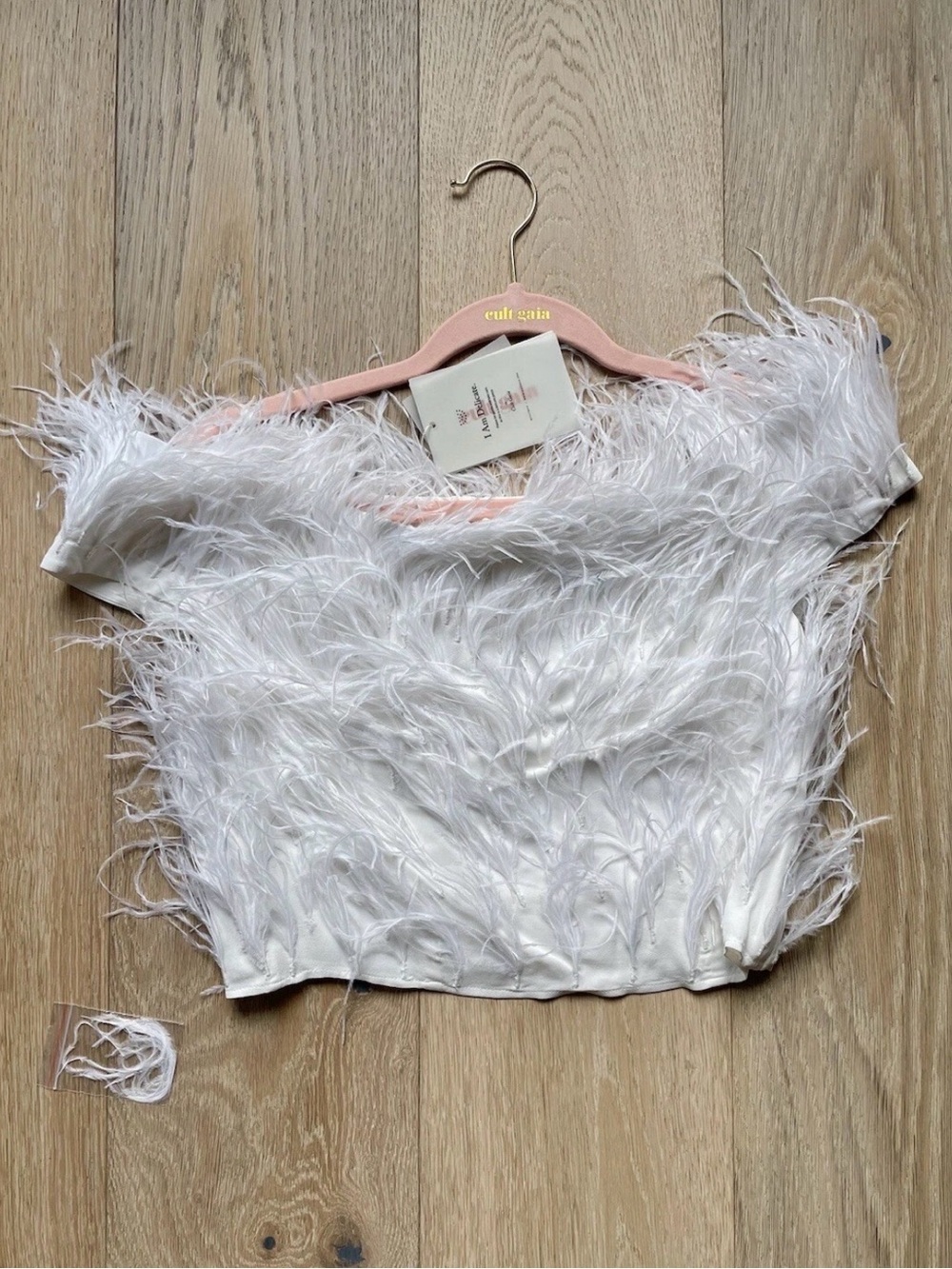 Cult Gaia feather top white gown size 6 Small-medium. Retail: $640